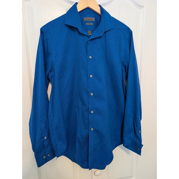 Calvin Klein Other - Calvin Klein Spot Blue Dress Shirt Slim Fit, Non-Iron, 15.5"/32/33M